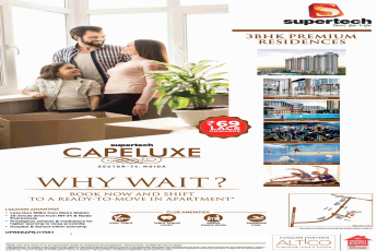 Book now and shift to ready to move in apartment at Supertech Capeluxe in Sector 74, Noida